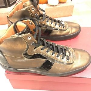 Bally Gold & Black sneakers